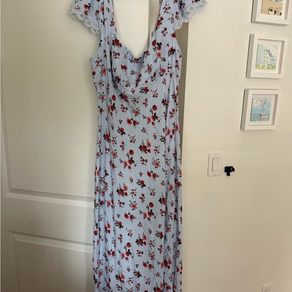 wild fable Dresses & Skirts - Wild Fable Light Blue Floral Backless Dress